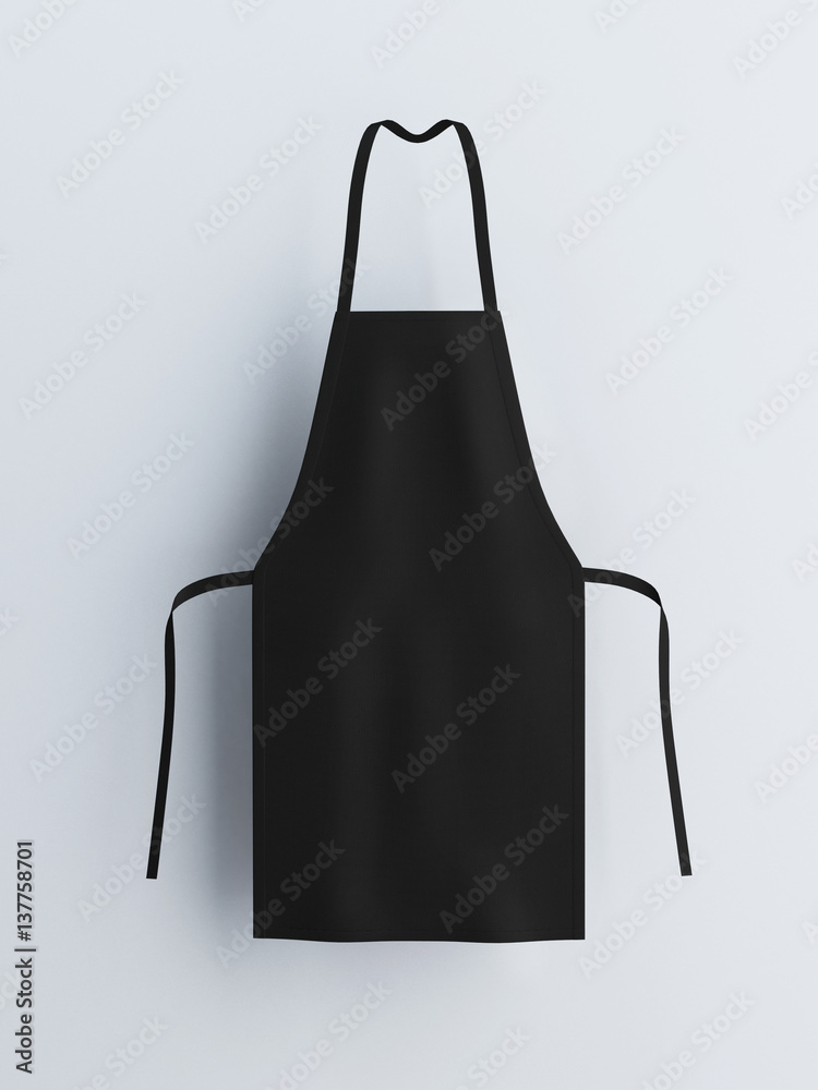 Black apron, apron mockup 3d rendering Stock Illustration Adobe Stock