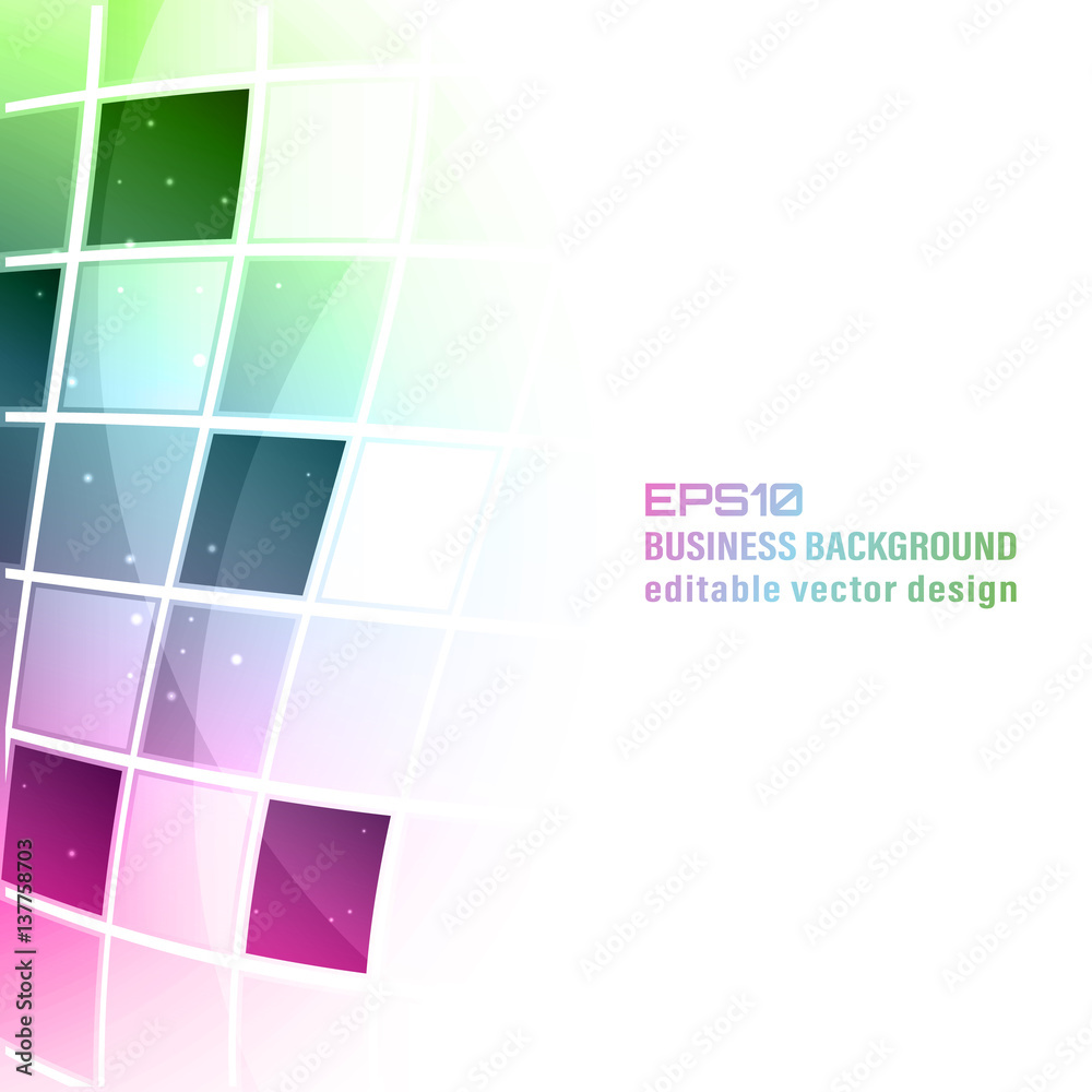 Fototapeta premium Business vector colorful abstract background with square pattern.