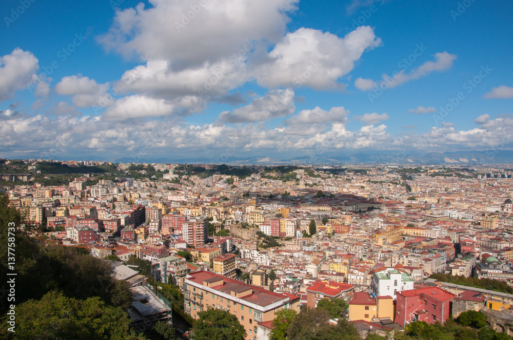 roofs of naples, south italy. aerial view