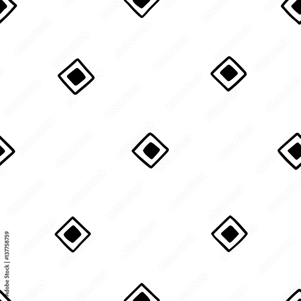 Seamless hand drawn geometric tribal pattern with random squares. Vector navajo design. Seamless hand drawn geometric tribal pattern with random squares. Vector navajo design.