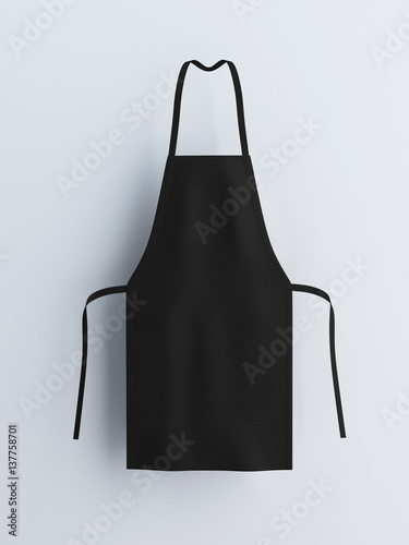 Black apron, apron mockup 3d rendering photo