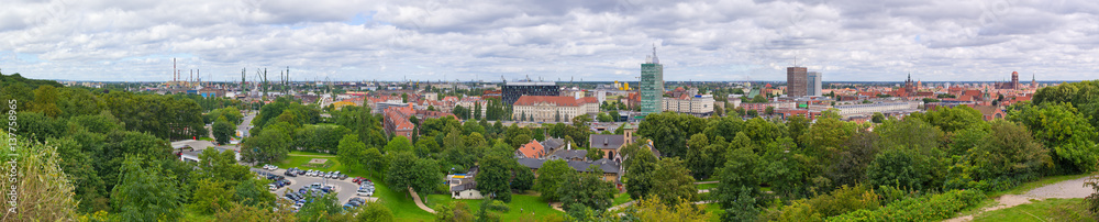 Panoramic cityscape of Gdansk, Poland