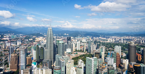 Photography Aerial view of Kuala Lumpur skyline, Malaysia