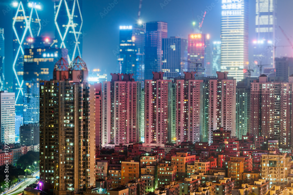 Naklejka premium Urban Scenery in modern city-Shanghai,China.