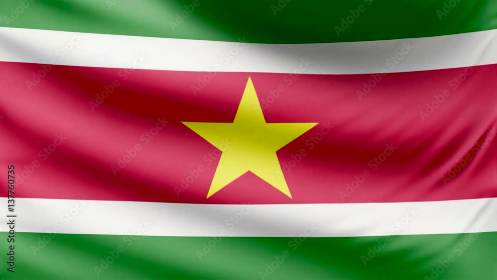 Realistic beautiful Suriname flag 4k Realistic beautiful Suriname flag 4k