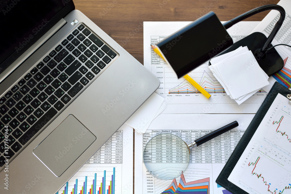 Financial printed paper charts, graphs and diagrams Financial printed paper charts, graphs and diagrams