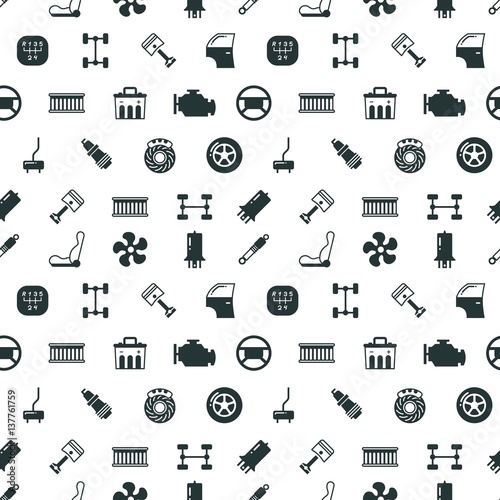 Car spare parts vector seamless pattern