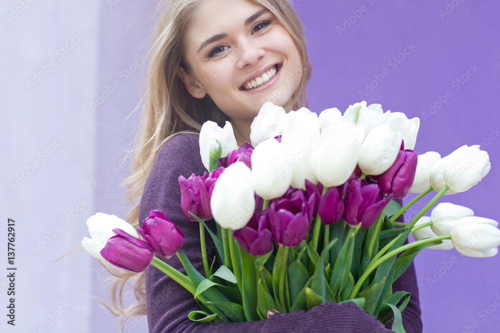 Woman with tulips Woman with tulips