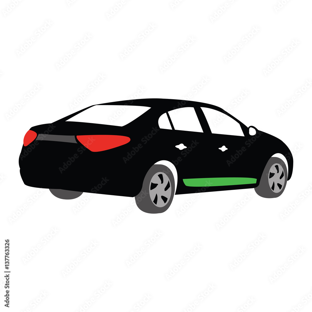 Fototapeta premium Electric car vector silhouette