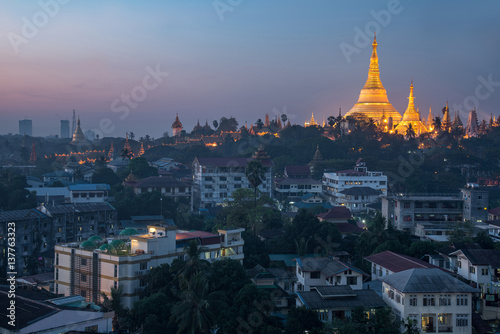 Shwedagon pagoda in Yangon, Myanmar