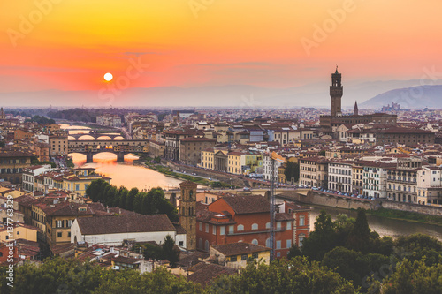 Panoramic view of Florence at sunset