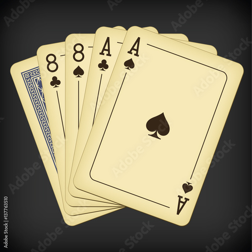 Deadman Hand - vintage playing cards vector illustration