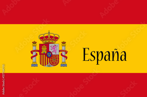 Free Download Spanish National Flag With Country Name Written On It 3D illustration - GFXLoad
