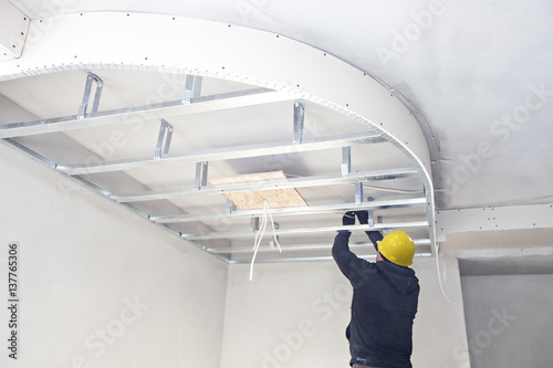 Installation of suspended ceilings. Finishing works