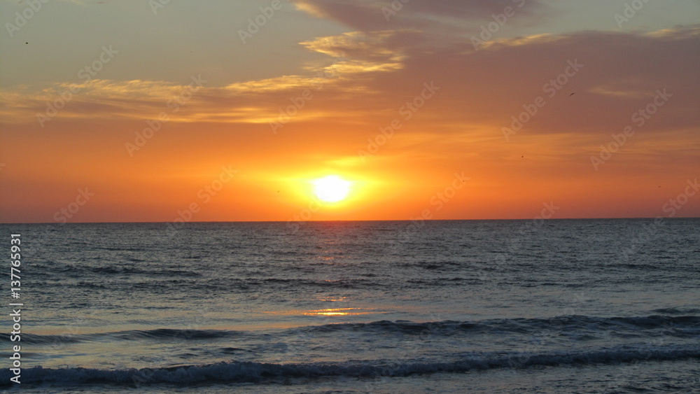 sunset on the Mediterranean Sea in Tunisia