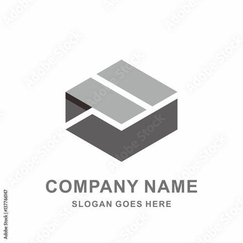 3D Geometric Square Hexagon Cube Space Box Architecture Interior Business Company Stock Vector Logo Design Template 