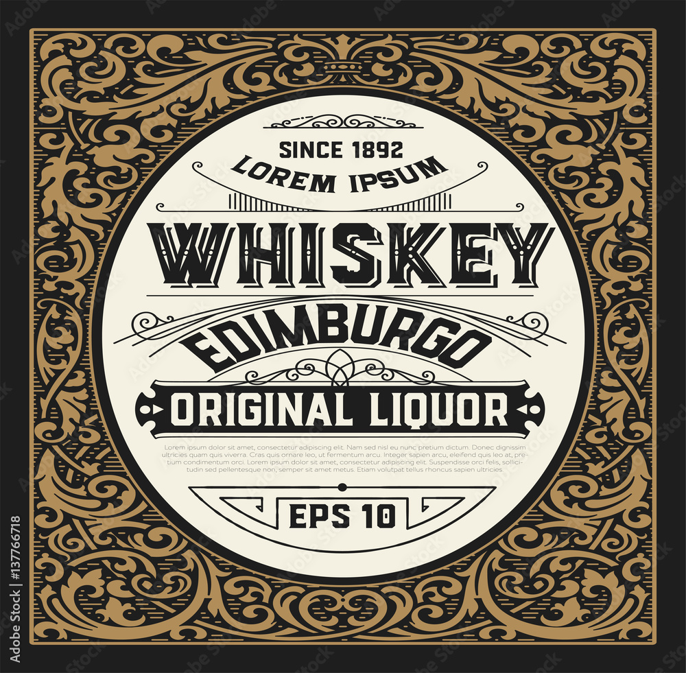 Old Floral Whiskey card Old Floral Whiskey card