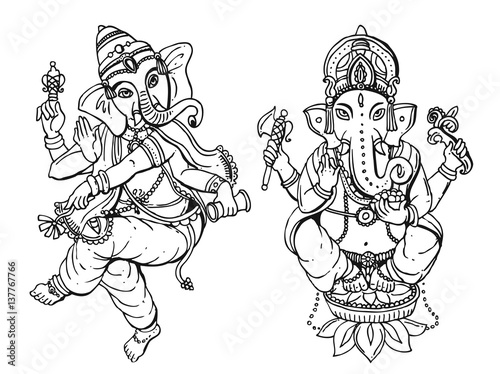 Vector illustration with Ganesha
