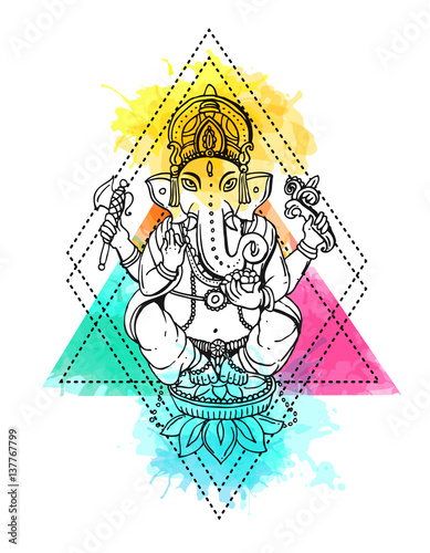 Vector illustration with Ganesha