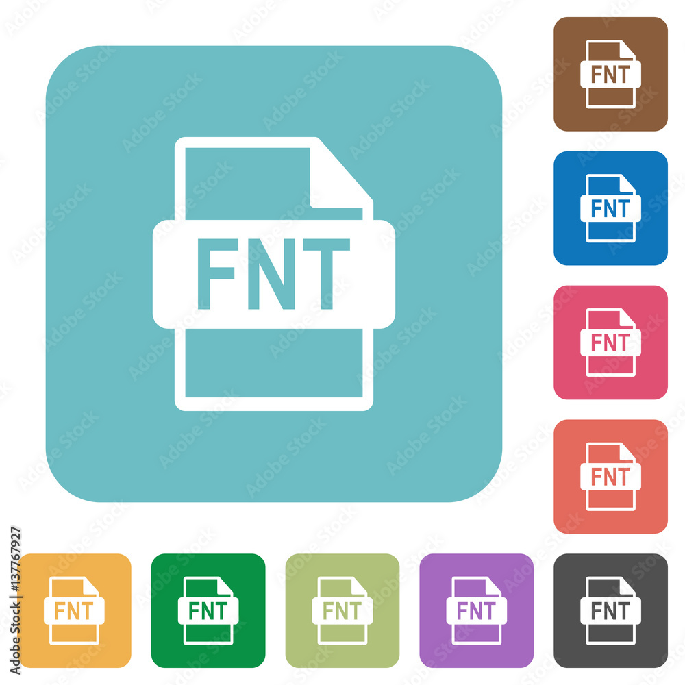 FNT file format rounded square flat icons FNT file format rounded square flat icons