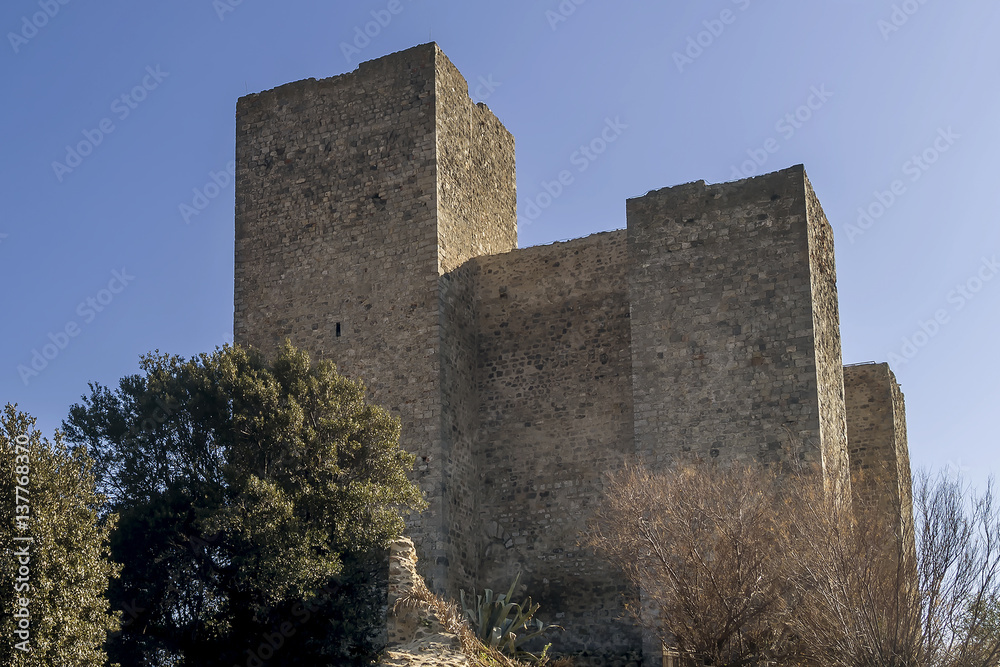 The beautiful Rocca Aldobrandesca of Talamone, Grosseto, Tuscany, Italy, on a beautiful sunny day