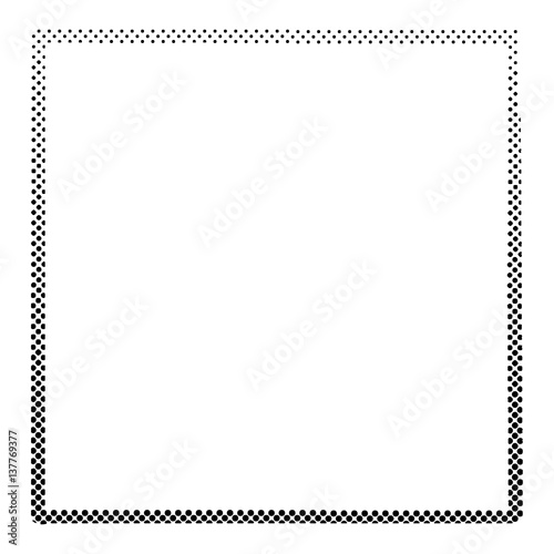 Abstract halftone dots frame. Vector grunge background