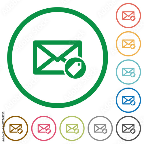 Tagging mail flat icons with outlines