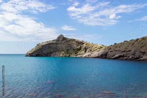Beautiful seascape. South coast of Crimea, Novy Svet, near Kapchik cape