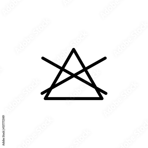 do not bleach washing laundry symbol line icon black on white