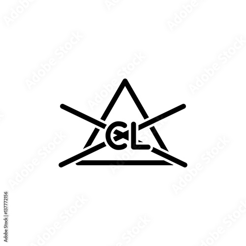 non-chlorine bleach washing laundry symbol line icon black on white