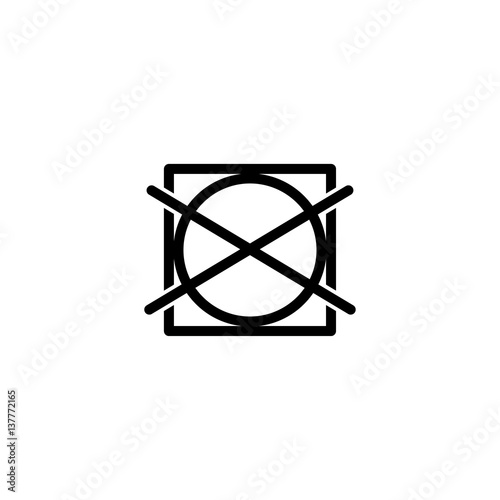 do not tumble dry washing laundry symbol line icon black on white