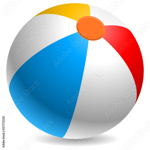 Colorful beach ball vector illustration.