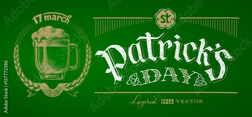St. Patricks Day. Chalk drawing