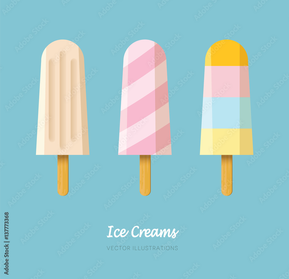 Vector ice creams.