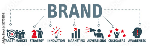 Banner - branding concept vector illustration