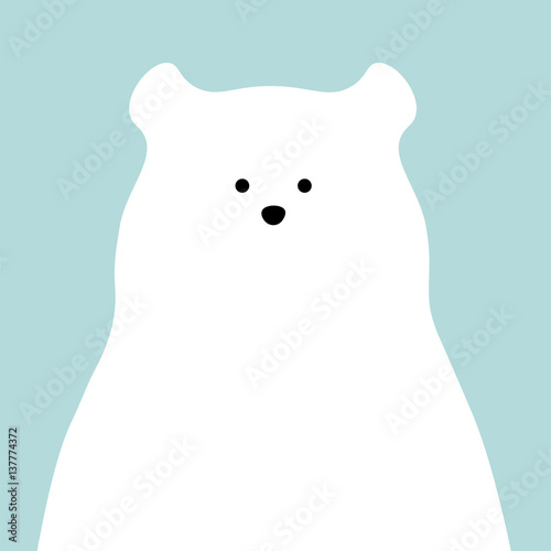 Vector flat polar bear illustration animal background.