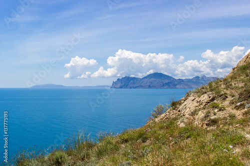 Beautiful multicolored relax seascape of South Crimea