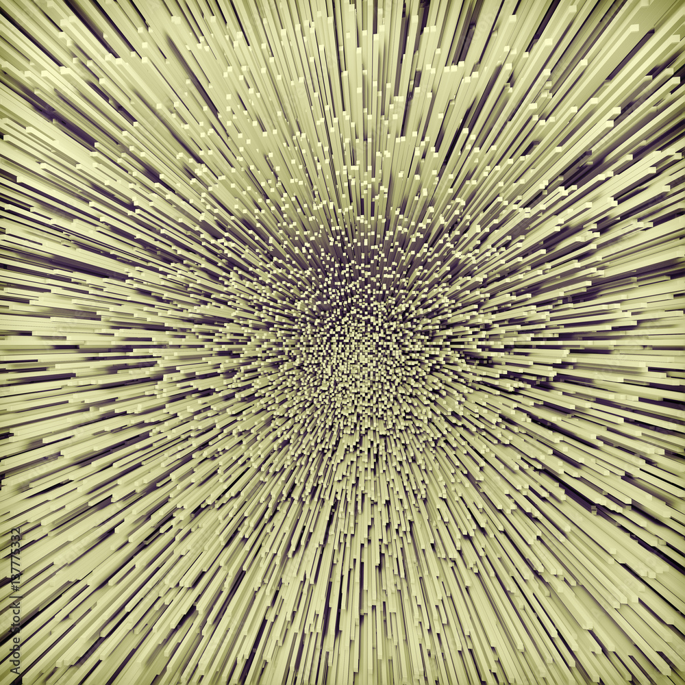 Obraz premium Abstract square rods burst 3D rendering background