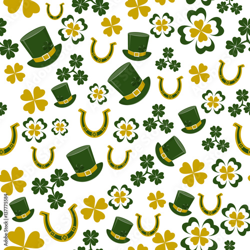 Vector illustration of seamless pattern for saint Patricks day greeting