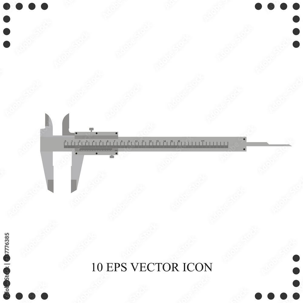 Caliper icon. Tool to measure distance with high accuracy. Professional instrument, working tool. Caliper icon. Tool to measure distance with high accuracy. Professional instrument, working tool.