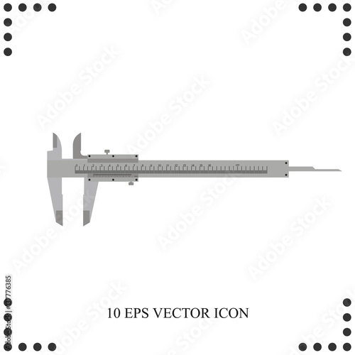 Caliper icon. Tool to measure distance with high accuracy. Professional instrument, working tool. 