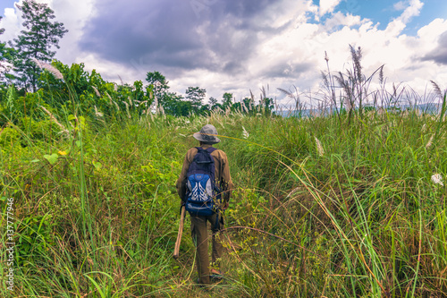 September 03, 2014 - Safari guide in of Chitwan National Park, Nepal photo