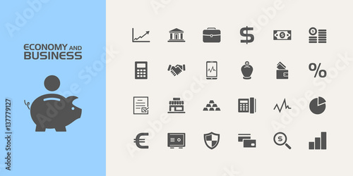 Group of twenty economy and business icons