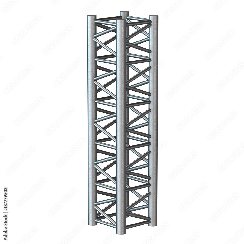 Steel truss girder element. 3d render isolated on white Steel truss girder element. 3d render isolated on white
