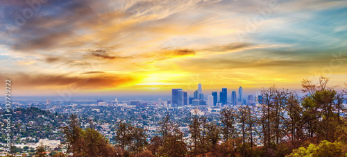 Colorful sunset in Los Angeles