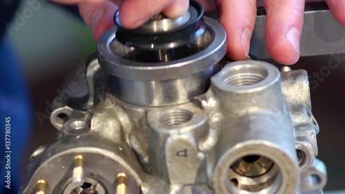 Engine assembly close up