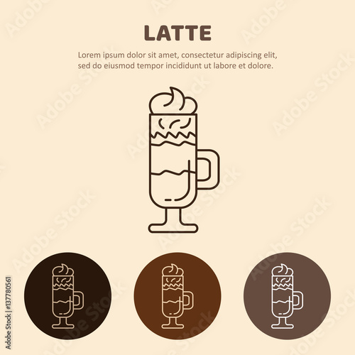 Glass of hot Latte macchiato coffee close up.