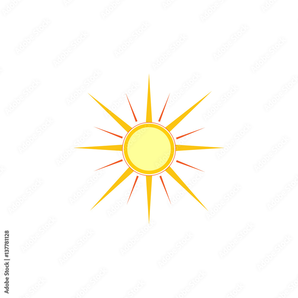 Fototapeta premium The sun sign on white background