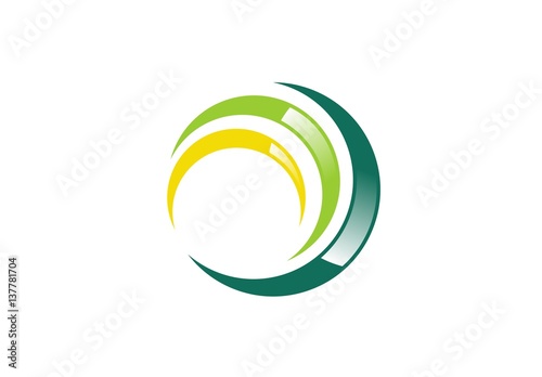 circle green sphere leaves global grass natural logo symbol, global nature eco green logo icon sign, shape swirl round ecology plants illustrattion vector design template
