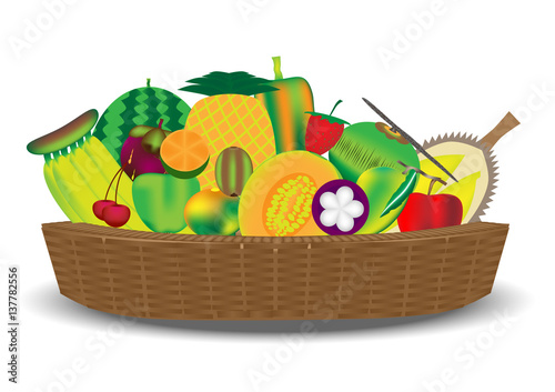 Tropical fruit on tray